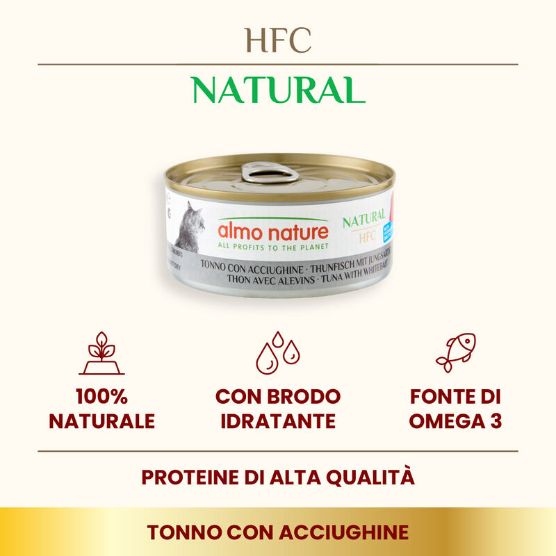 Almo Nature Cat HFC Natural Tonno e Acciughine 150g
