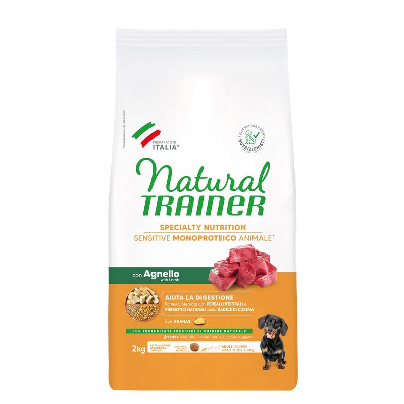 Natural Trainer Sensitive Dog No Gluten Small & Toy Adult con Agnello 2 kg