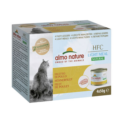 Almo Nature HFC Pollo 4x50g - Alimento completo per gatti anziani o a dieta