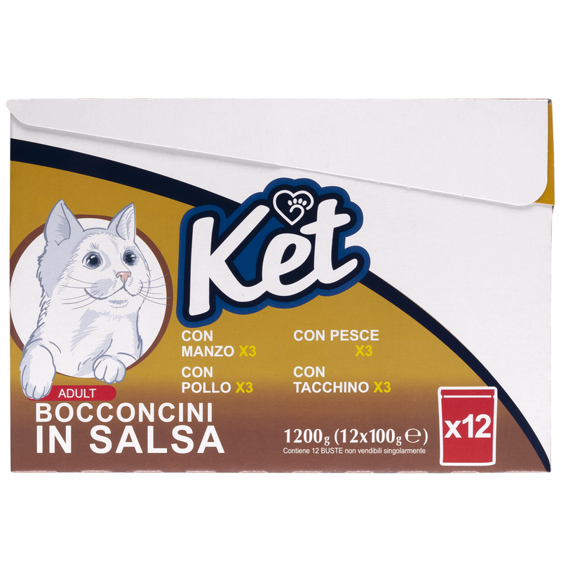 Ket Cat Adult Bocconcini in salsa Multipack 100grx12 pz