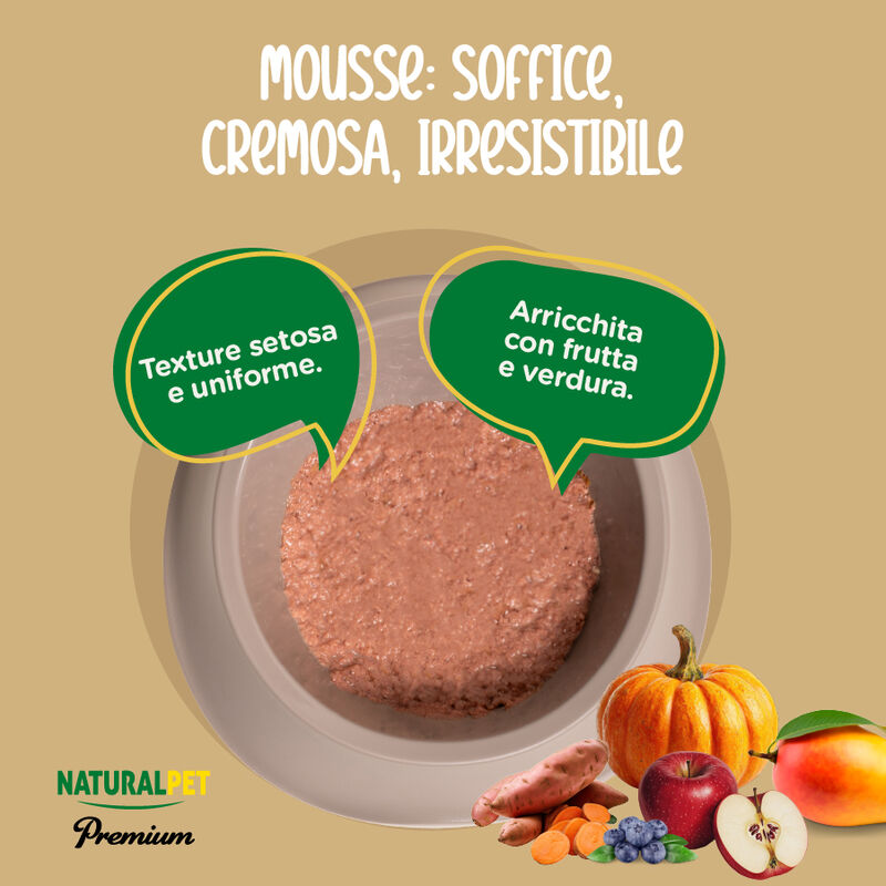 Naturalpet Premium Cat Adult Mousse Maiale e piselli 85gr