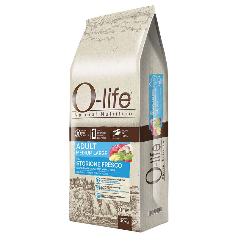 O-life Dog Adult Medium Large con Storione Fresco 10 kg