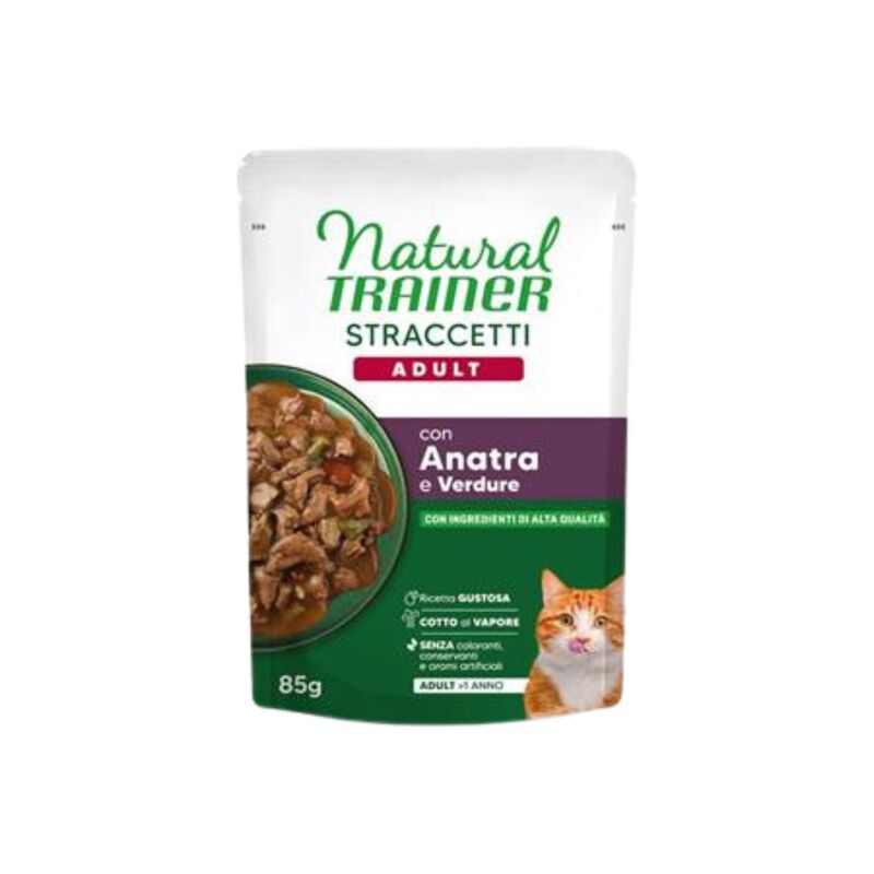 Natural Trainer Cat Adult Bustina Straccetti con Anatra 85 gr