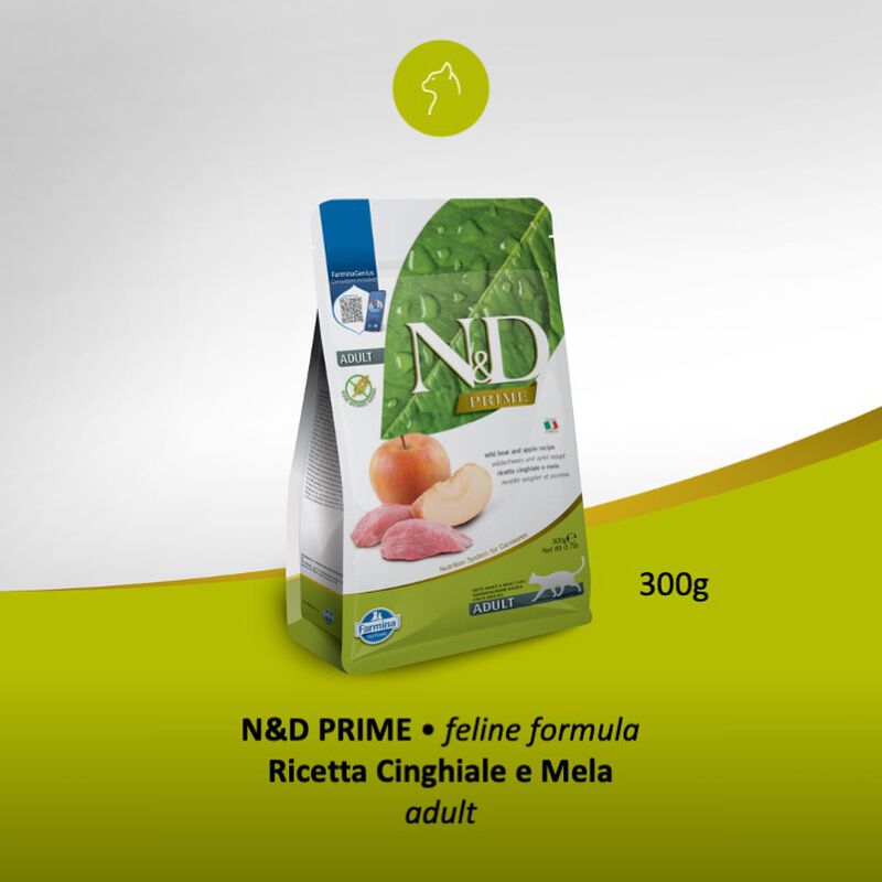 Farmina N&D Prime Cat Adult Cinghiale e Mela 300 gr