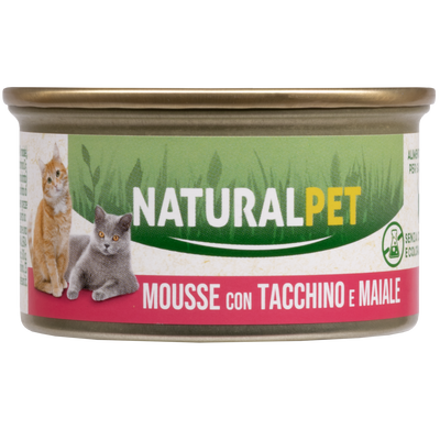 Naturalpet Cat Adult Mousse Tacchino e Maiale 85gr