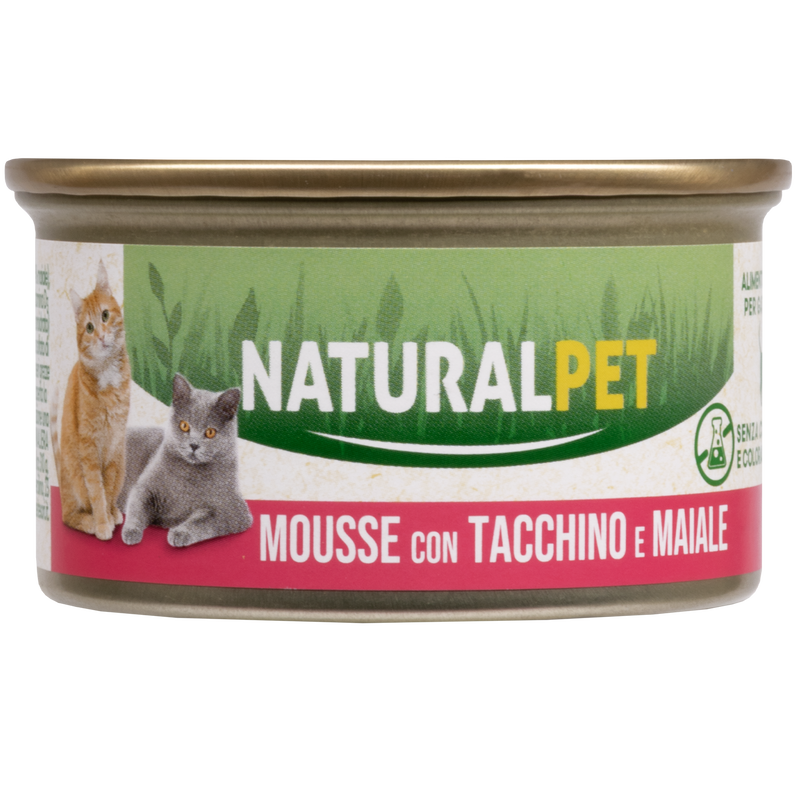 Naturalpet Cat Adult Mousse Tacchino e Maiale 85gr