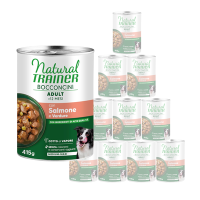 Natural Trainer Dog Mediumx&Maxi Adult bocconcini con salmone 415gr
