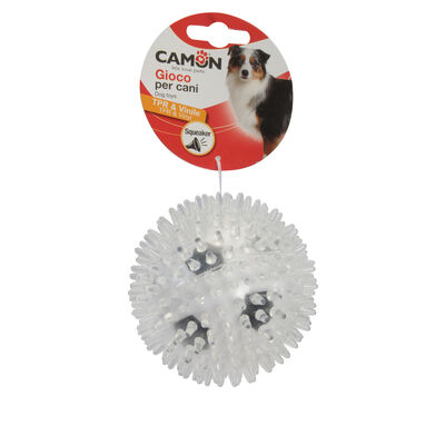 Camon Gioco Palla riccio in vinile con squeaker per Cani 9 cm