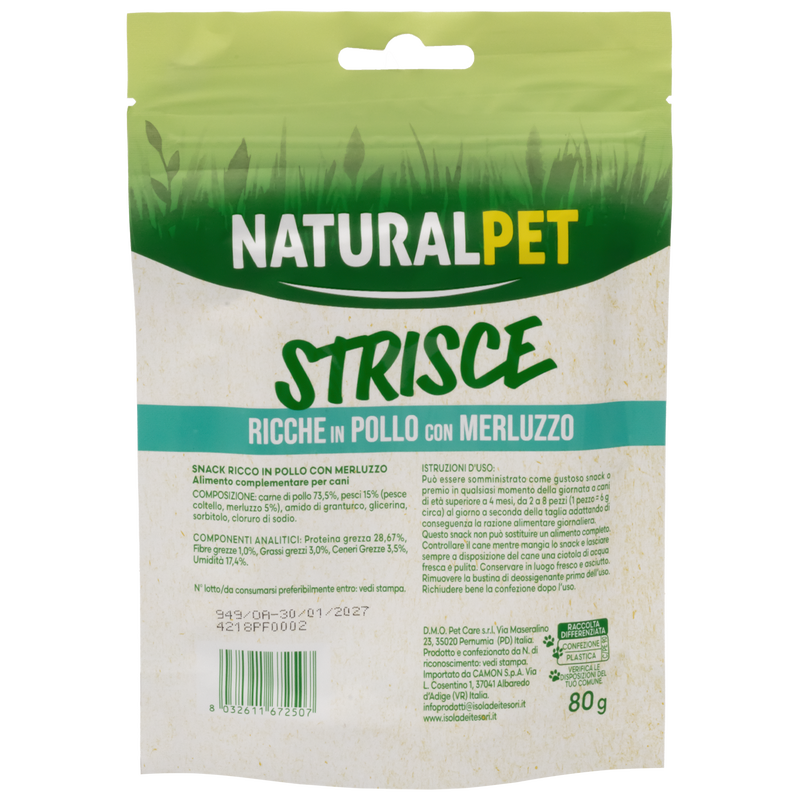 Naturalpet Doggy Snacks Sandwich Pollo/Merluzzo 80 gr