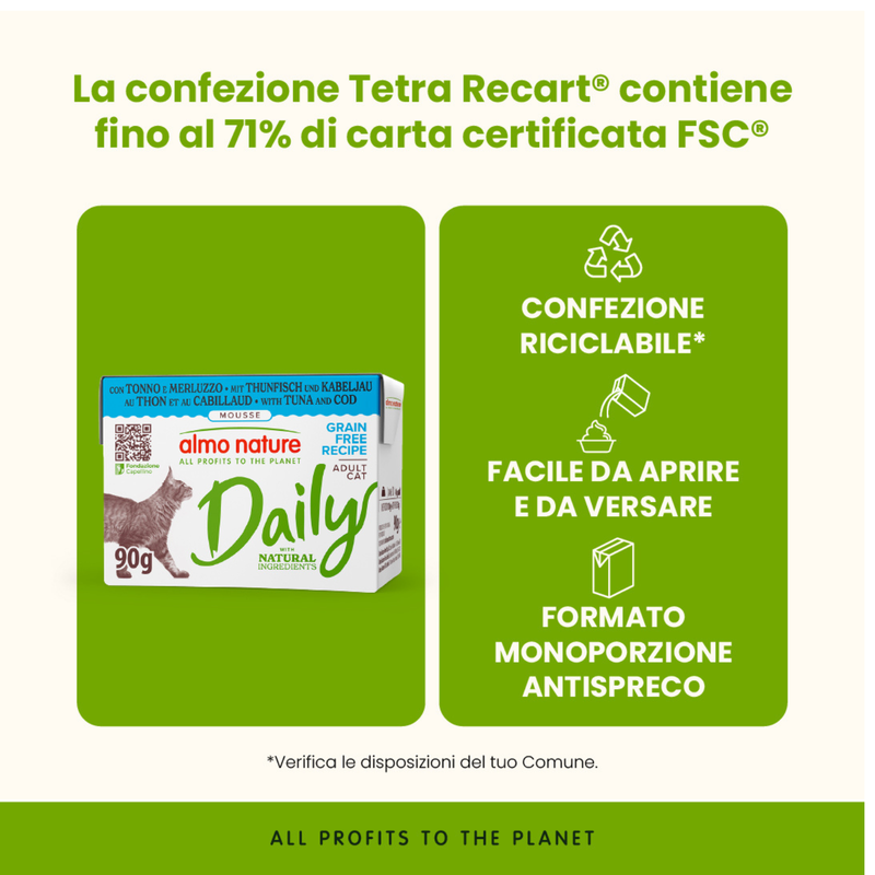 Almo Nature Daily Cat Adult con Tonno e merluzzo 90gr