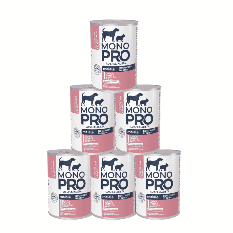 Monopro Bocconcini in Salsa per cani adulti con Maiale 415 gr