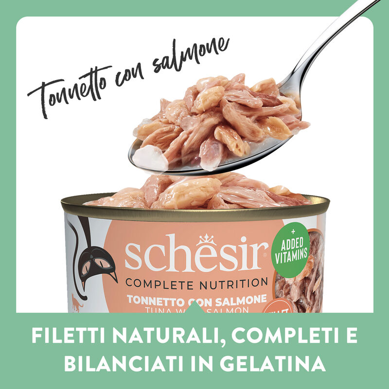 Schesir Complete Nutrition Gatto Tonno e salmone Jelly 85g