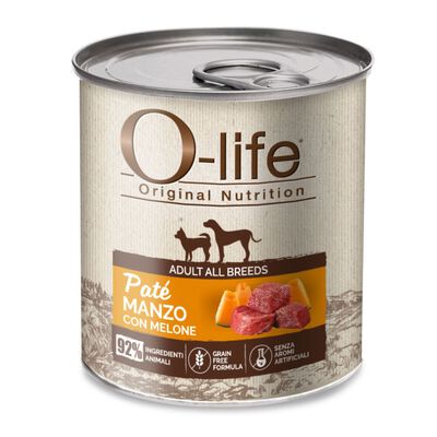 O-life Dog Pat&eacute; con Manzo e Melone 400 gr