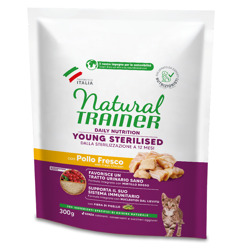 Natural Trainer Cat Young Sterilized Pollo 300gr