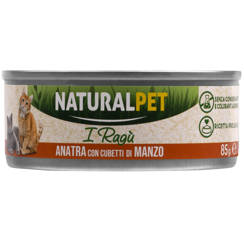 Naturalpet Cat I ragù Anatra con cubetti di manzo 85gr