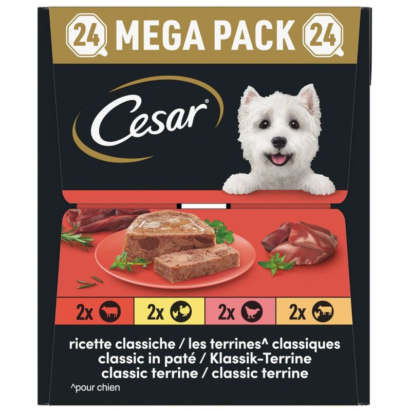 Cesar Dog Adult Ricette Classiche Mega Pack 24x150gr Cesar Dog Adult Ricette Classiche Mega Pack 24x150gr