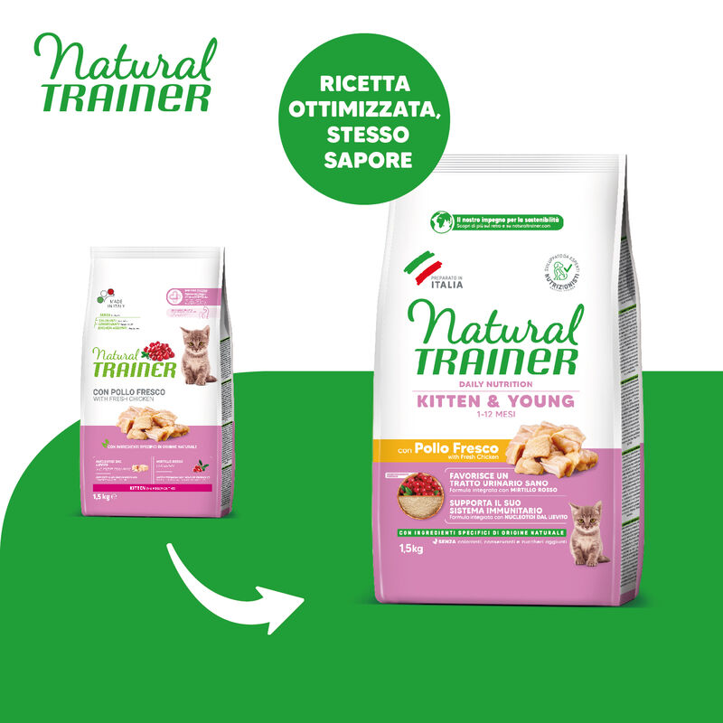 Natural Trainer Cat Kitten con Pollo Fresco 1,5 kg