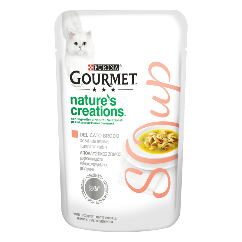 Gourmet Nature's Creation Soup Cat Adult Salmone e Verdure 40 gr