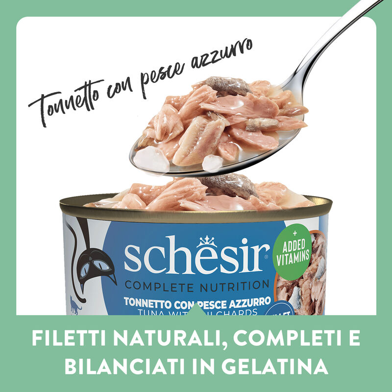 Schesir Cat Adult Tonno e pesce azzurro jelly 85g