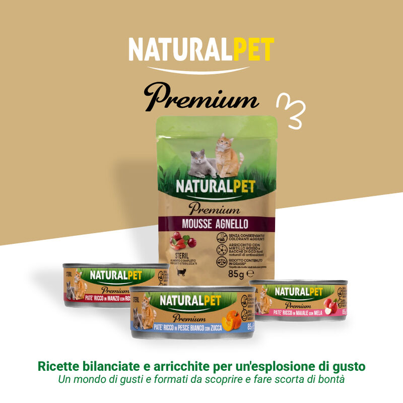 Naturalpet Premium Cat pat&eacute; al pesce bianco con zucchine 85gr