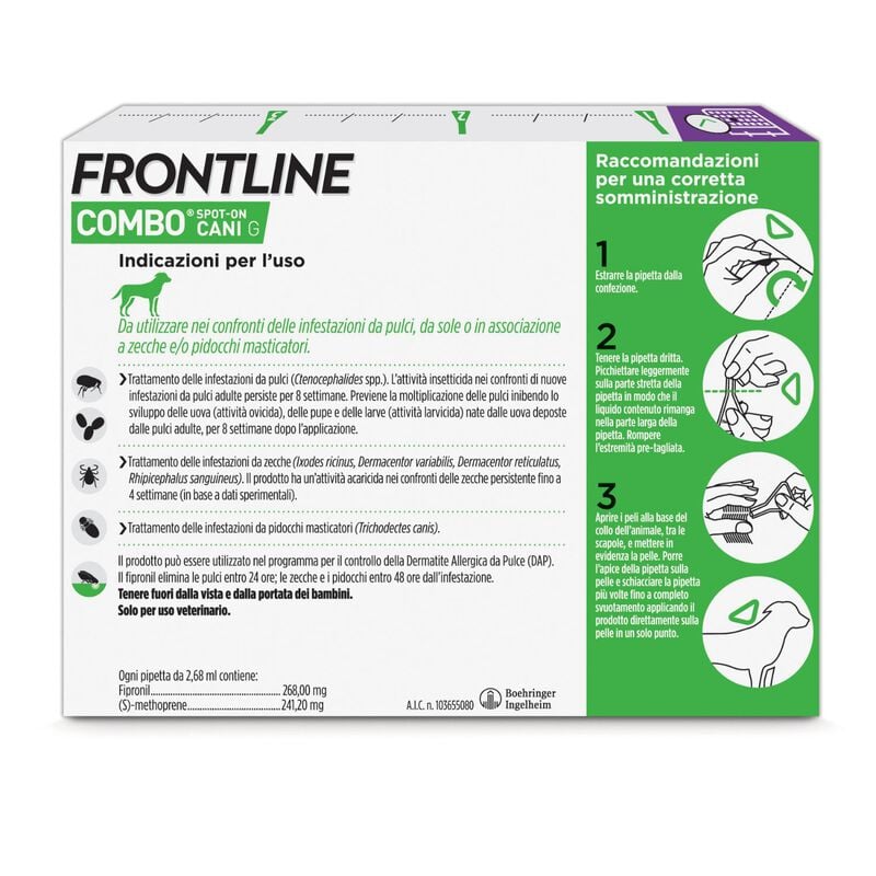 Frontline Combo Spot-On cane grande 20-40 kg 3 pipette