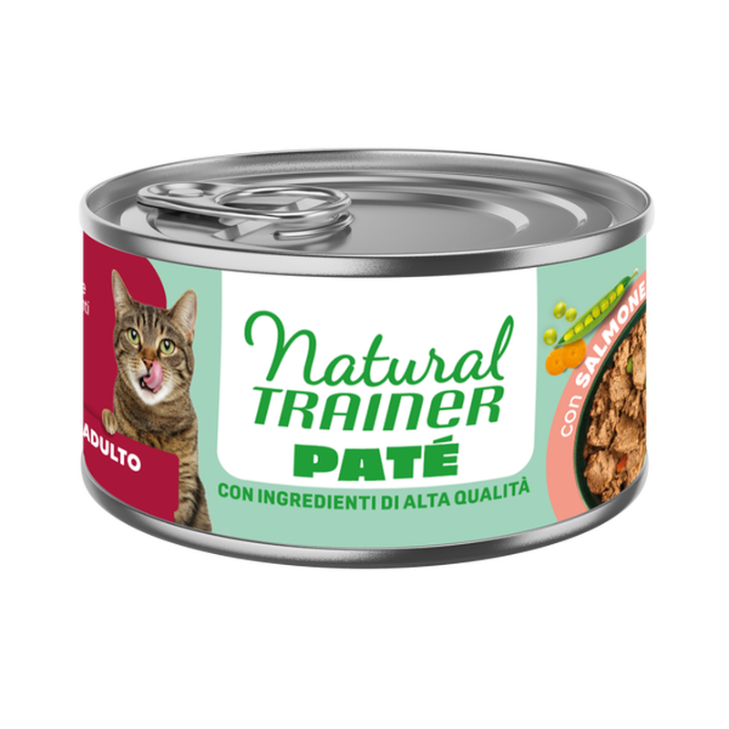 Natural Trainer Pat&eacute; con Salmone per Gatti Adulti 85gr