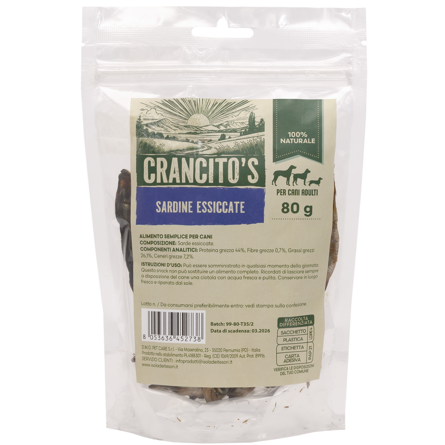 Crancito's Dog Adult Sardine essiccate 80gr
