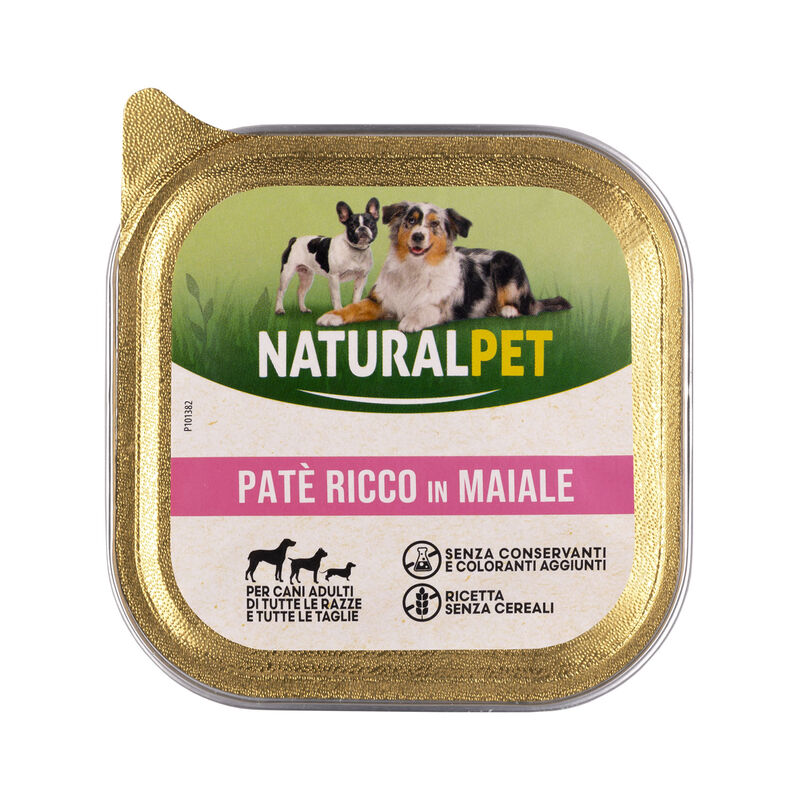 Naturalpet Dog Adult Patè ricco in Maiale 150 gr