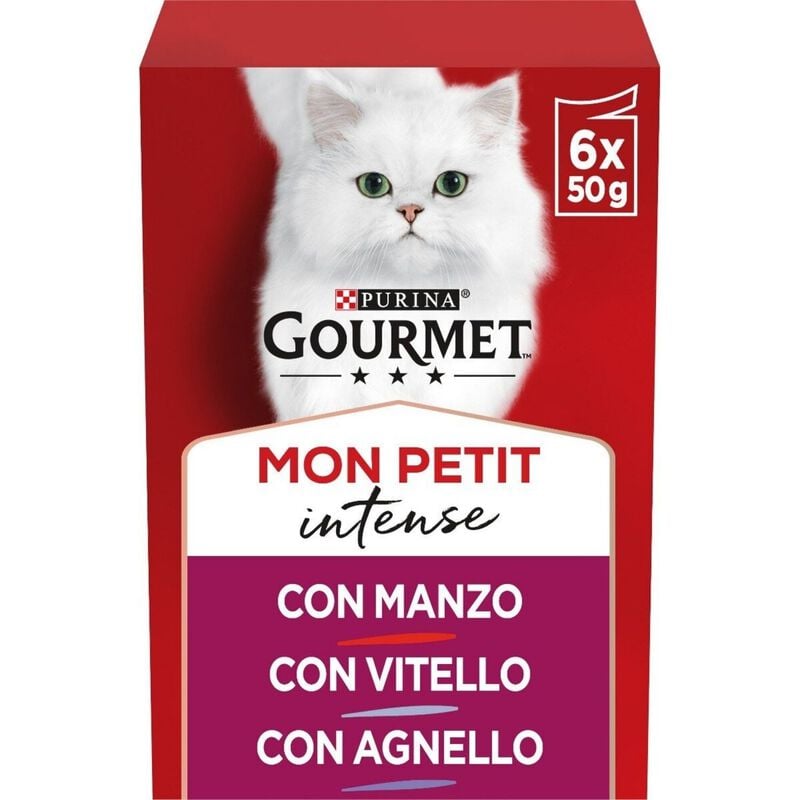 Gourmet Mon Petit Cat Adult con Manzo, Vitello, Agnello 6 x 50 gr