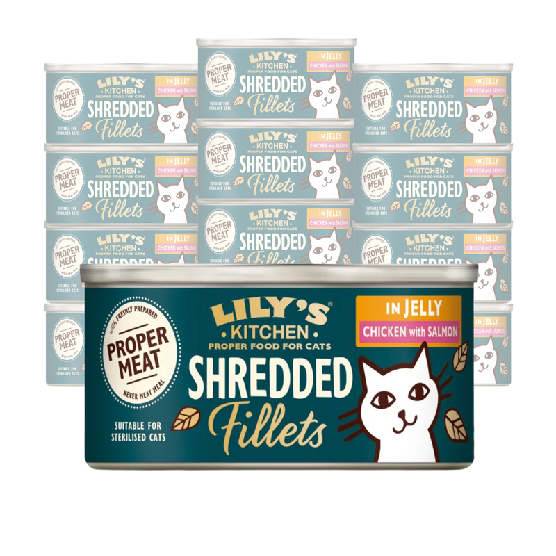 Lily's Kitchen Cat Adult Shredded Fillets Sfilaccetti di Pollo con salmone in jelly 70 gr