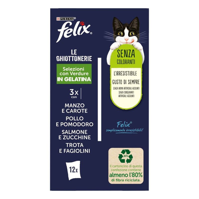 Felix Le Ghiottonerie Cat Selezioni con verdure 12 x 85 gr