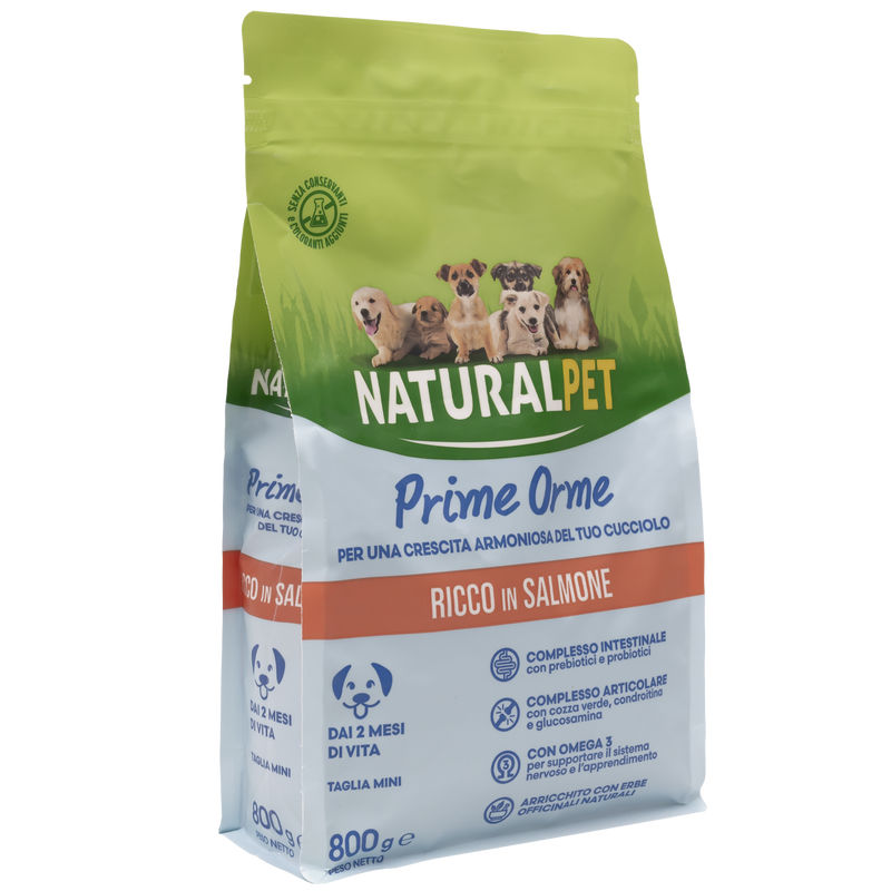Naturalpet Prime Orme Puppy Mini ricco in Salmone 800gr
