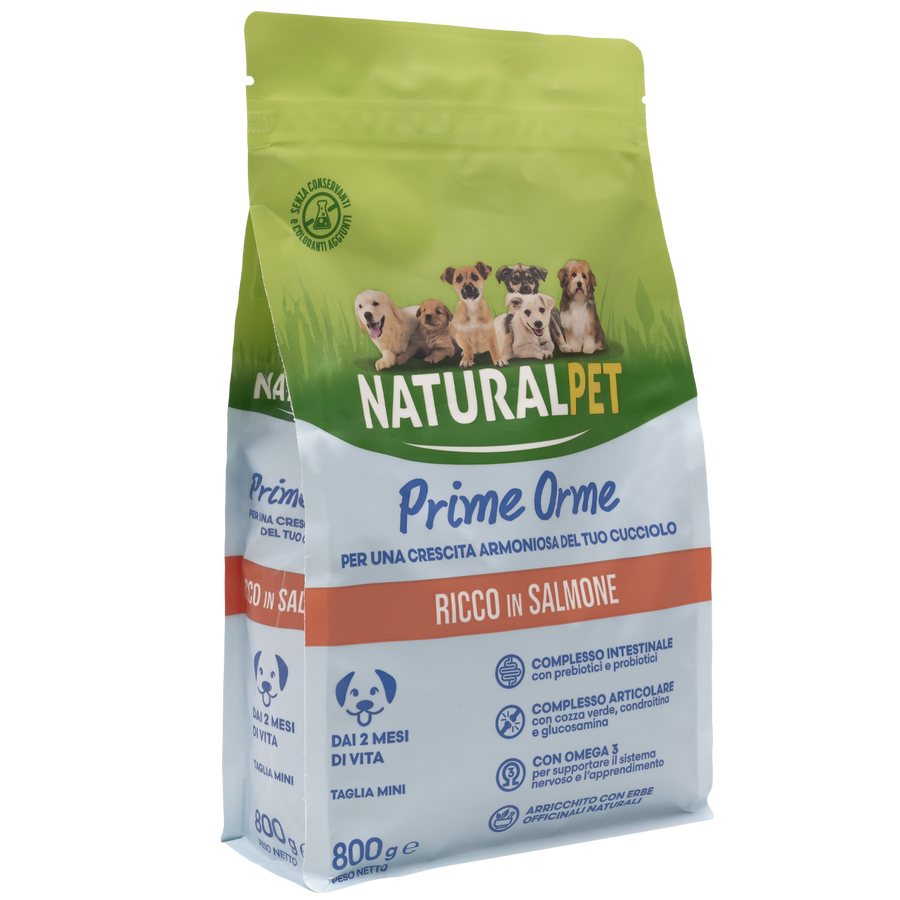 Naturalpet Prime Orme Puppy Mini ricco in Salmone 800gr