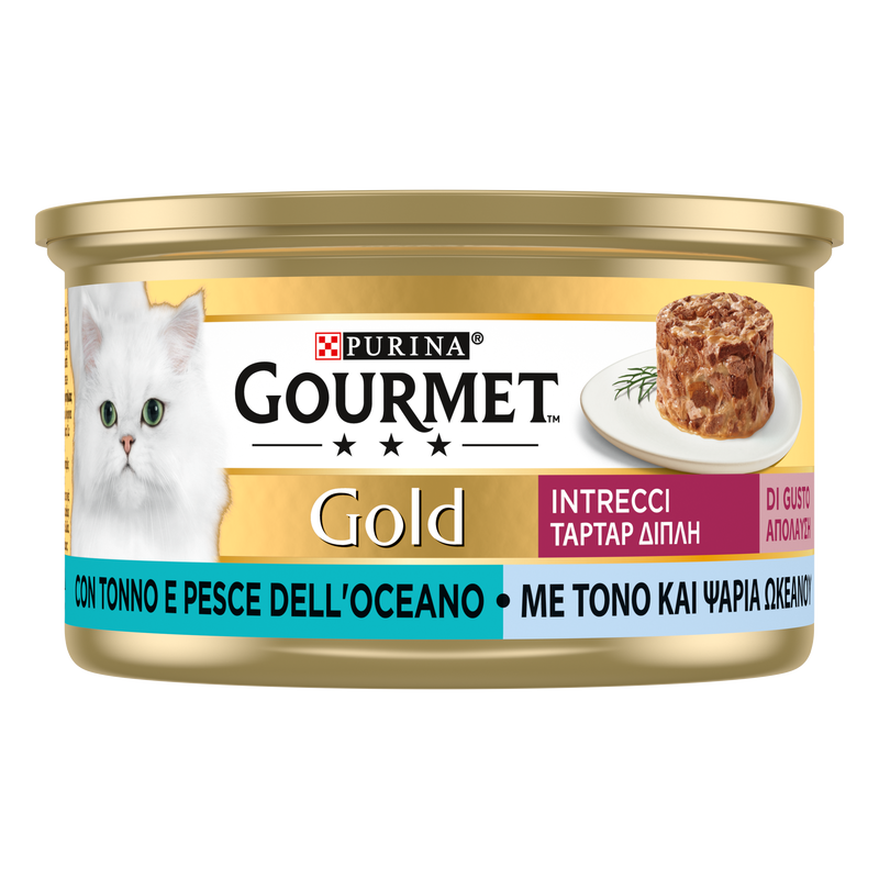 Gourmet Gold Cat Adult Intrecci di Gusto Tonno & Pesce dell'Oceano 85 gr