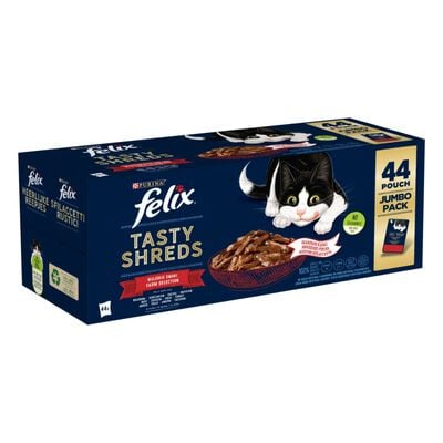 Felix Cat Sfilaccetti Rustici Manzo Pollo Anatra e tacchino 44 pz x 80 gr