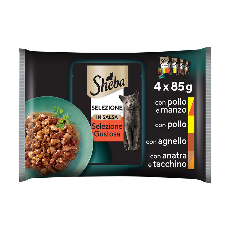 Sheba Cat Selezione in salsa Gustosa 4 x 85 gr