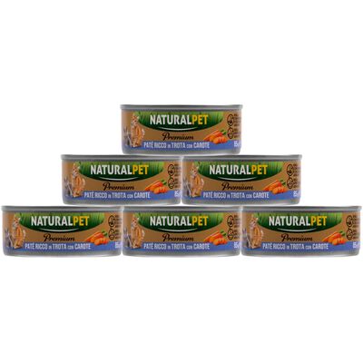 Naturalpet Premium Cat pat&eacute; ricco in trota con carote 85gr