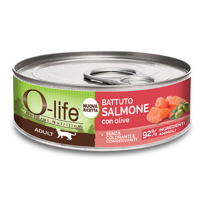 O-life Cat Adult Battuto di Salmone con olive 85gr