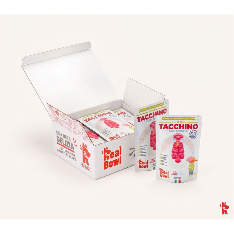 Real Bowl Cibo umido per cani adulti Tacchino 400 gr