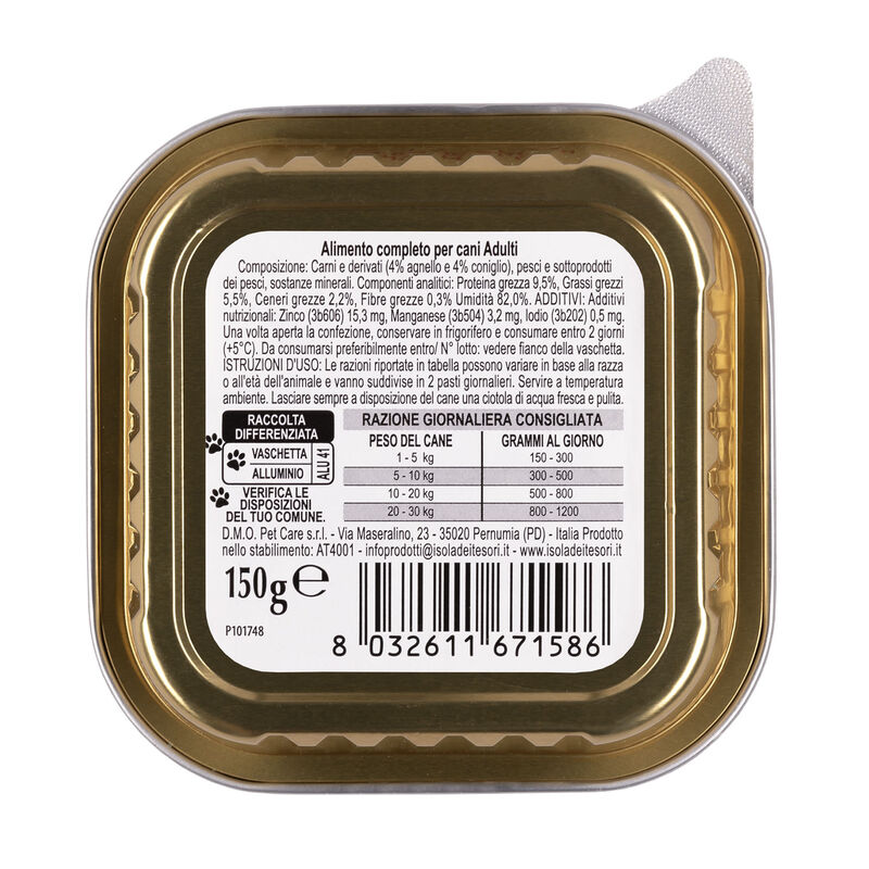 Naturalpet Dog Adulto Paté con Agnello e Coniglio 150 gr