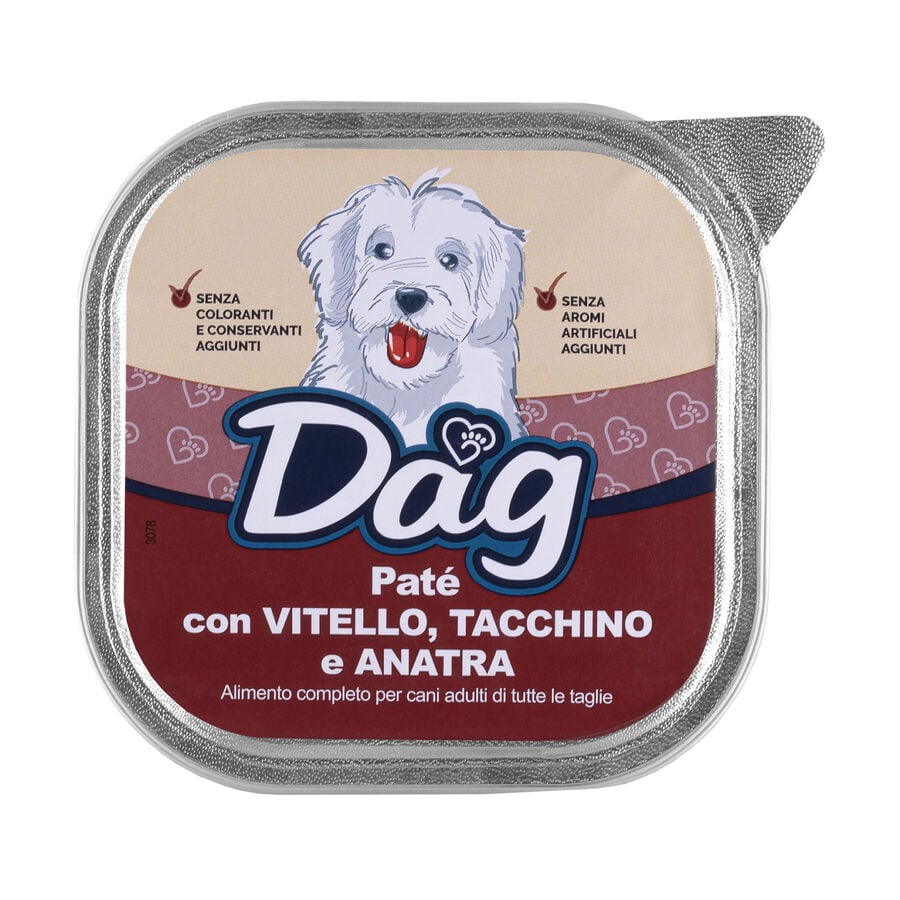 Dag Dog Adult All Breed pat&eacute; con Vitello, tacchino e anatra 300gr