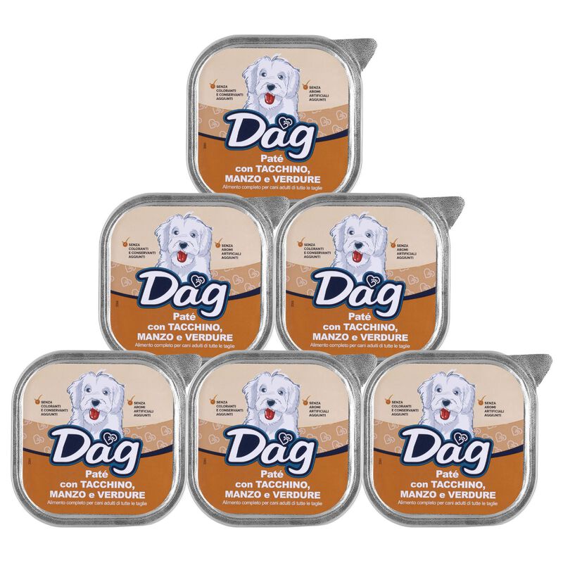Dag Dog Adult All Breed pat&eacute; con Tacchino, manzo e verdure 300gr
