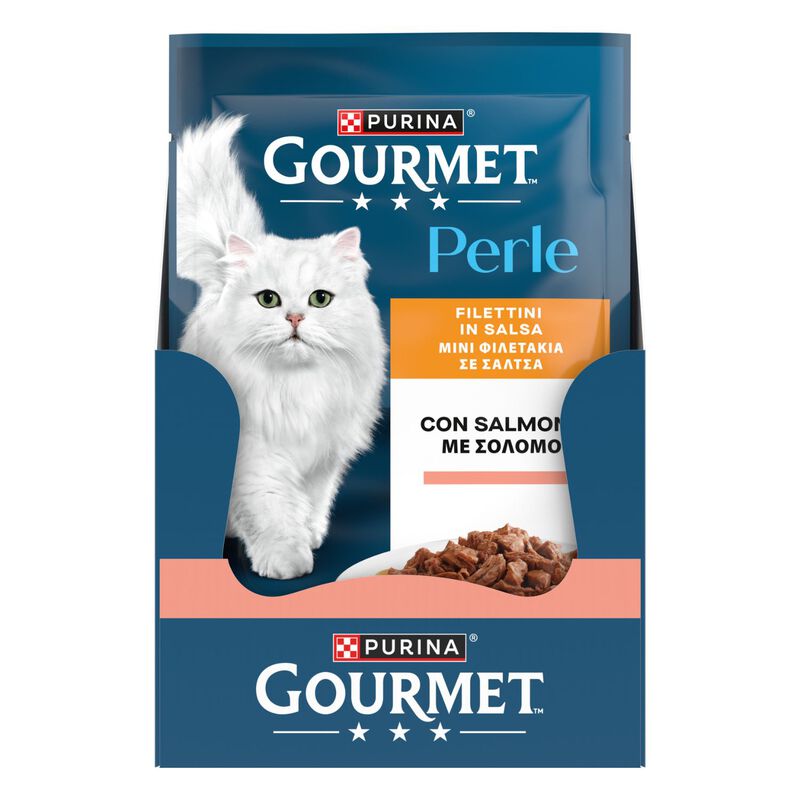 Gourmet Perle Cat Adult Filettini in Salsa con Salmone 85 gr