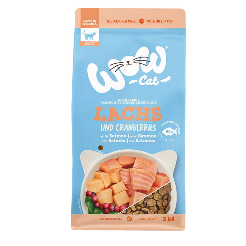 Wow Cat Adult Salmone con mirtilli rossi 2 kg