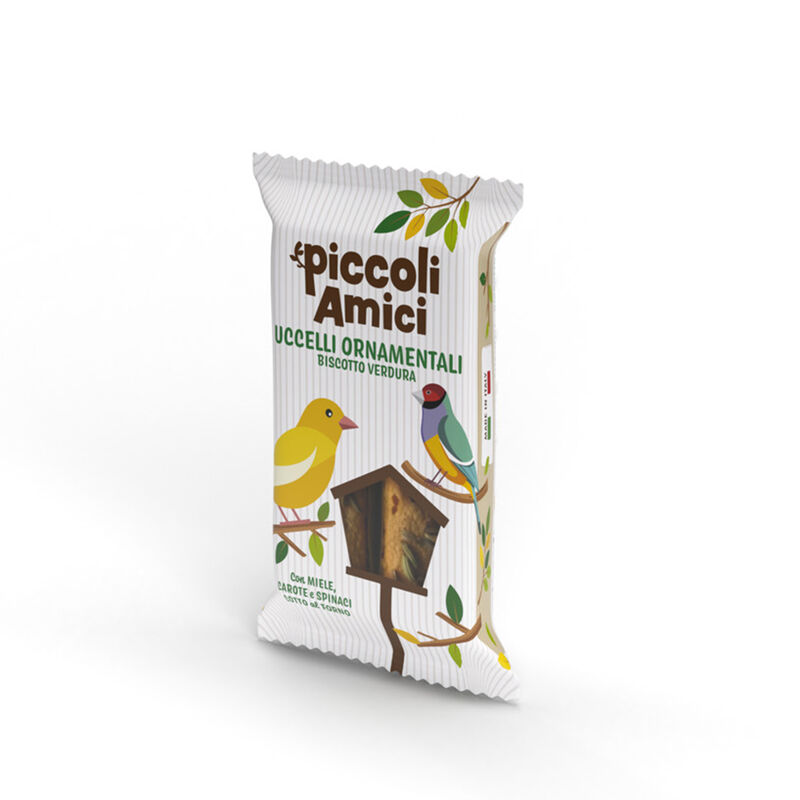 Piccoli Amici Uccelli Ornamentali Biscotto verdura con carote, spinaci, miele e semi 35gr