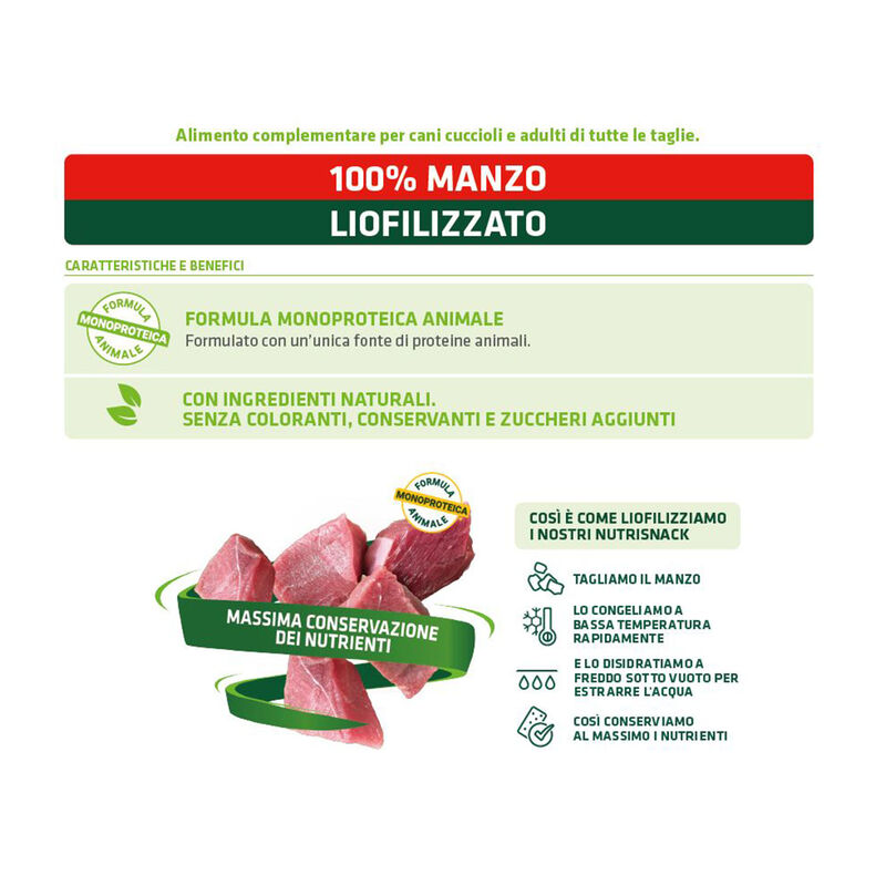 Natural Trainer Freeze Dried Nutrisnack Manzo 20G