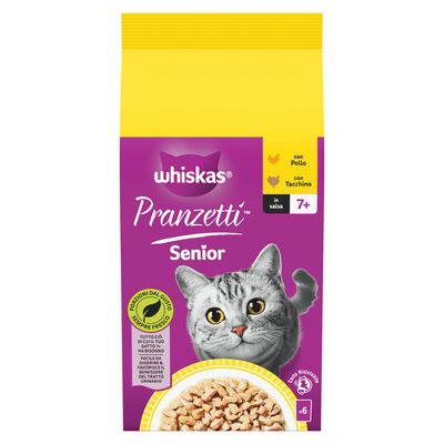 Whiskas Pranzetti Senior Carni Bianche in Salsa con Pollo e Tacchino 6 x 50 gr