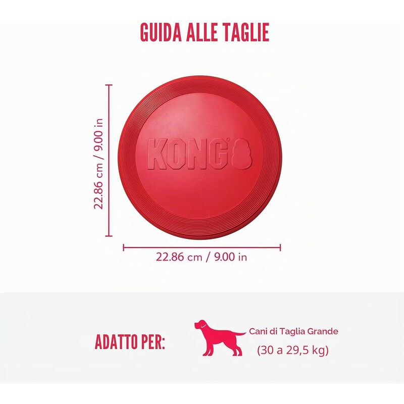 Kong Flyer per cani L Rosso