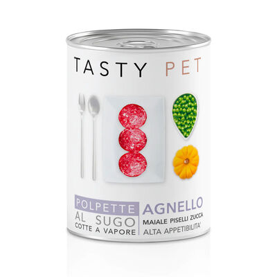 Tasty Pet Dog Adult Polpette al sugo Agnello con piselli e zucca 400gr