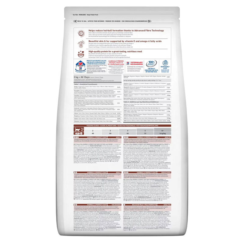 Hill's Science Plan Cat Adult Hairball&Perfect Coat con Pollo 1.5kg